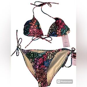 No Boundaries Glowing Doodles Multicolor Bikini